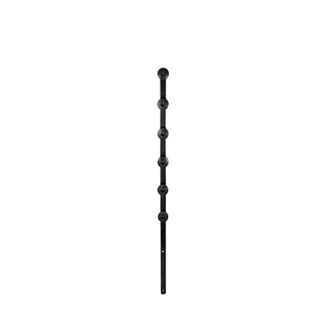Black Nemtek 6-line flat bar electric fence bracket for most wall types including double brick walls.