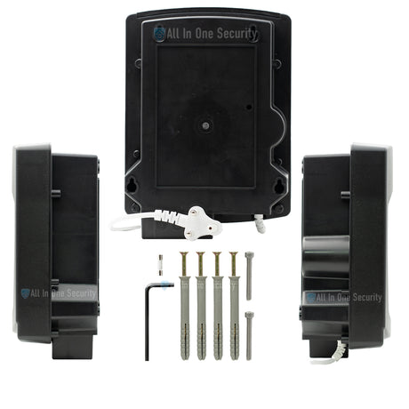 Back view and installation accessories.