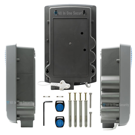 Back and side views with mounting kit.