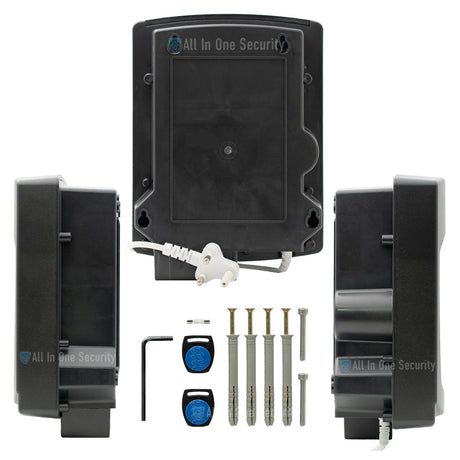 Back view with accessories.