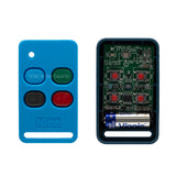 Inside view of Nice ET Blu Mix 4-button remote showing button layout.