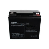 ProSec 12V 18Ah gel AGM lead-acid rechargeable battery, front top angle view for solar, UPS, and backup power use