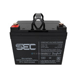 ProSec 12V 33AH sealed lead-acid rechargeable battery, front and top view with terminals and handle visible
