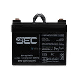 Front view of ProSEC 12V 33Ah sealed lead acid rechargeable battery, ideal for backup power, solar, UPS, and energy storage systems