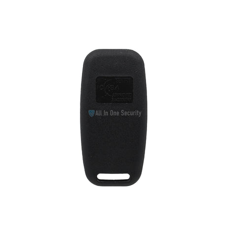 Sentry 1 button binary remote 403Mhz back view, durable key fob design for secure gate and garage door access control systems