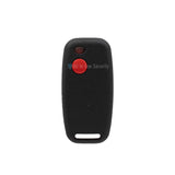 Sentry 1 button French remote 403MHz front view with black casing and red button, ideal for secure gate and garage automation.