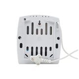 Back view with wall-mount slots, ventilation design, and AC input cable.