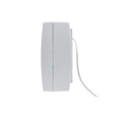 Sherlotronics 12V 3.2A battery backup power supply side view showing slim compact design with attached power cable.