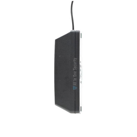 Sherlotronics 3 channel 403MHz receiver side view showing compact black casing design with attached antenna for wireless control