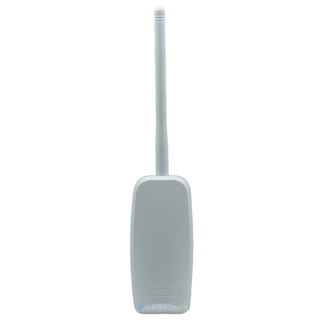 Sherlotronics 4 channel 500m range receiver 403MHz front view with antenna for reliable wireless security systems