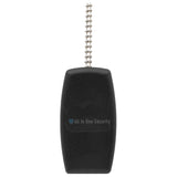 Sherlotronics PTX1 panic button remote 403MHz, back view with keychain attachment for personal safety and emergency use