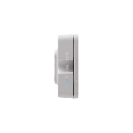 Sherlotronics wall mount panic remote transmitter WMTX 403MHz, side view showing slim profile and compact security design.