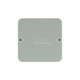 Sherlotronics wireless gate alarm transmitter 433Mhz front view with compact square design and secure mounting points