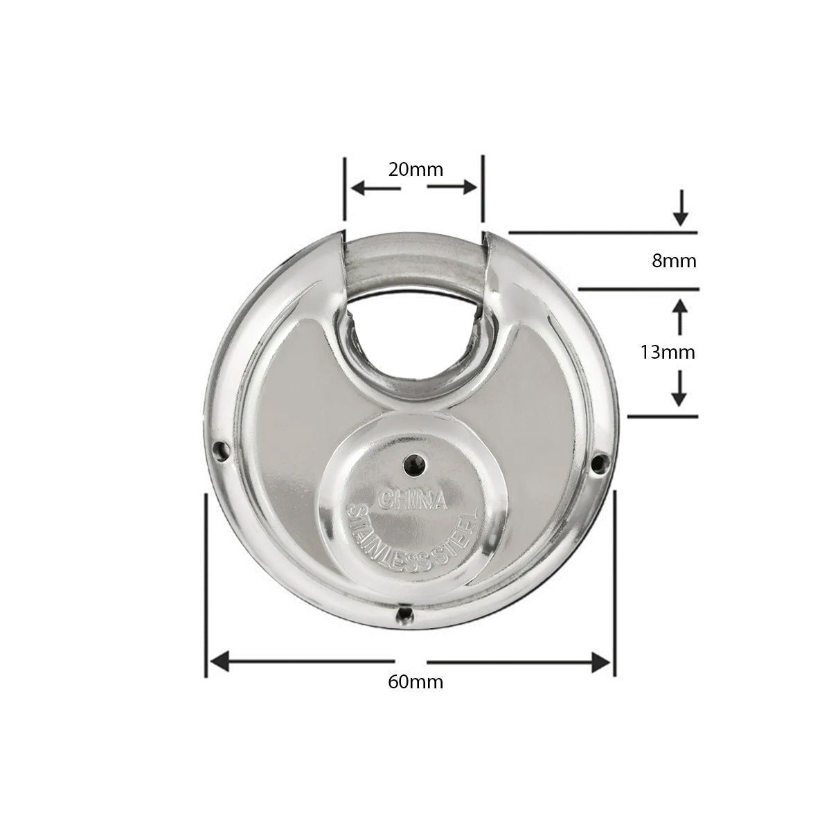 Dimensions of the 60mm discuss lock
