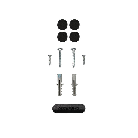 Centurion SmartGuard Air wireless keypad fastener set with screws, wall plugs, and mounting accessories