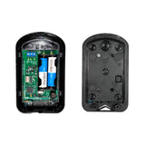 Inside view of Centurion SmartGuard Air wireless keypad showing battery compartment and circuit board components