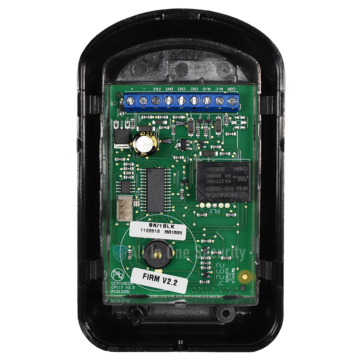 Centurion SmartGuard wired access keypad PCB board showing electronic components and terminal connections