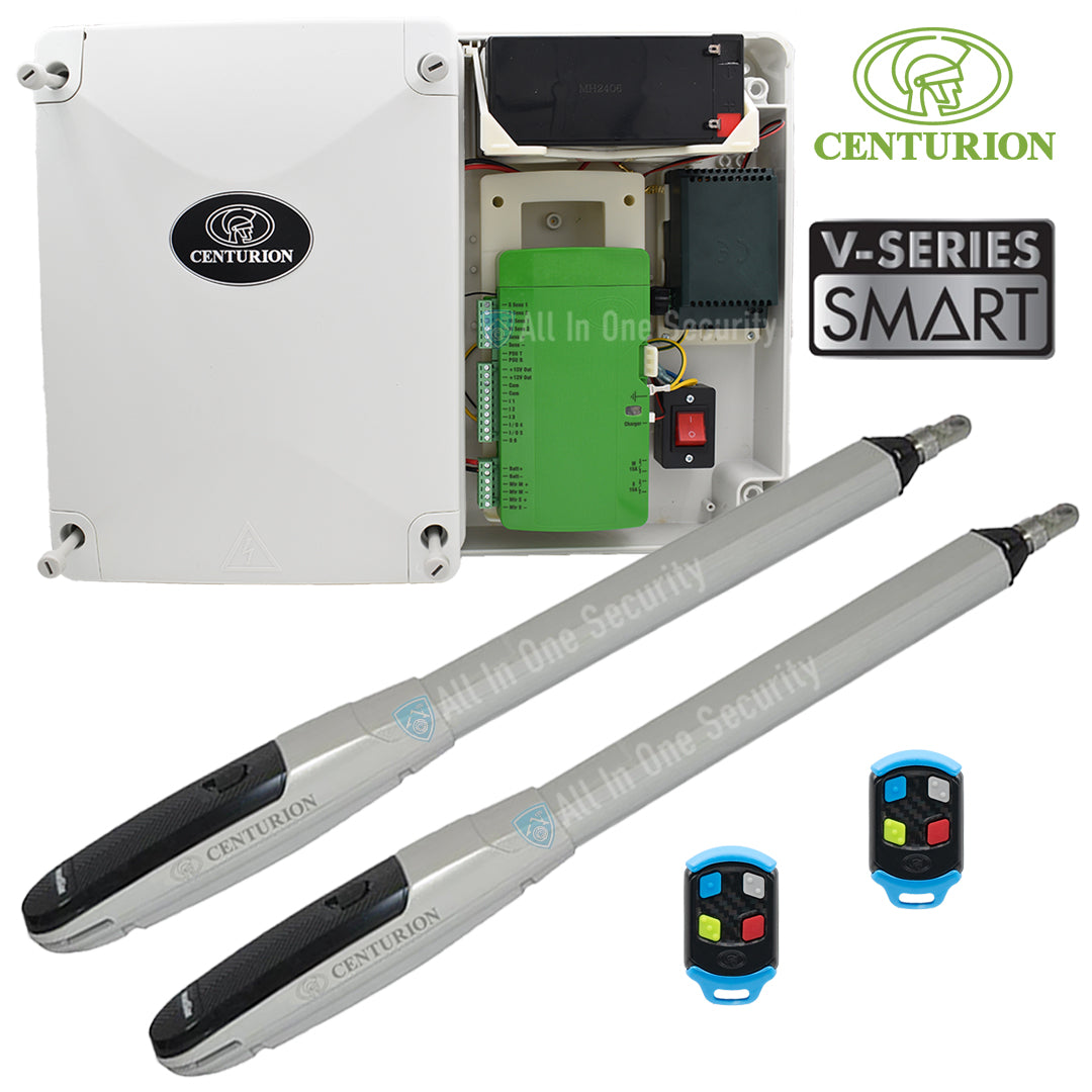 Centurion V-Series Smart 400 Double Swing Gate Motor Kit with control box and remotes for automated gate systems