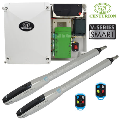 Centurion V-Series Smart 400 Double Swing Gate Motor Kit with control box and remotes for automated gate systems