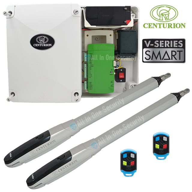 Centurion V-Series Smart 400 Double Swing Gate Motor Kit with control box and remotes for automated gate systems